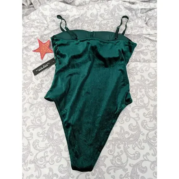 nwt haute monde stretch velvet bodysuit size small - Picture 3 of 5